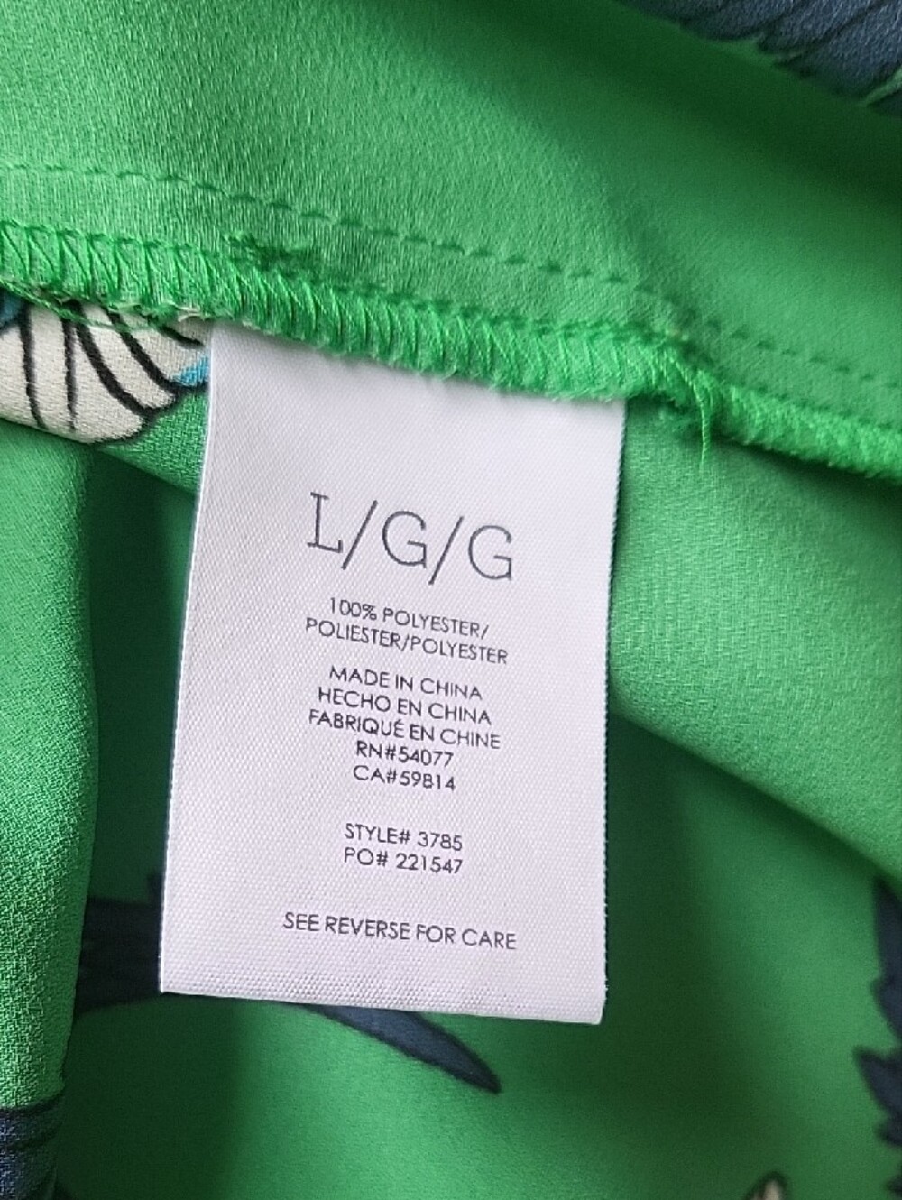 Cabi Primrose Floral Green Blouse – Sleeveless Tie-Neck Top – Women’s Size Large - Picture 8 of 13